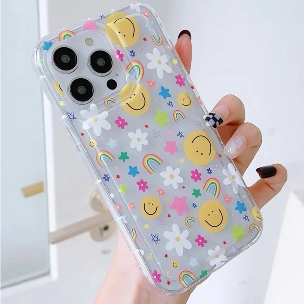 ⚠️Clearance iPhone 13/Pro/Pro Max Floral And Smiley Phone Case SAU - Picture 2 of 4